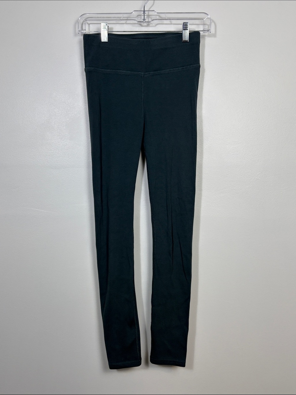 Pact Organic Cotton Teal Green Leggings Ribbed Size Small Athletic Athleisure
